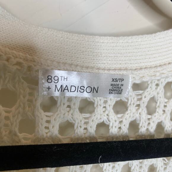 89th + Madison Open Weave Ivory Cream Cardigan Sz XS - Picture 8 of 9